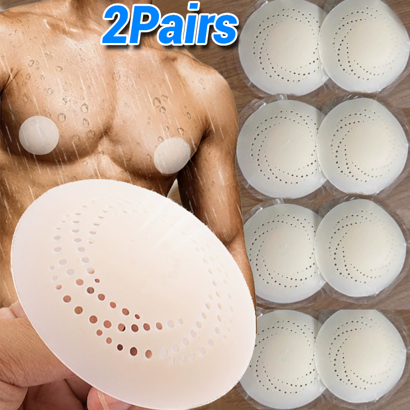 Silicone Bra Adhesive - 男性用乳首カバー シリコン製 見えないブラ 胸パッド 透け防止 超薄型