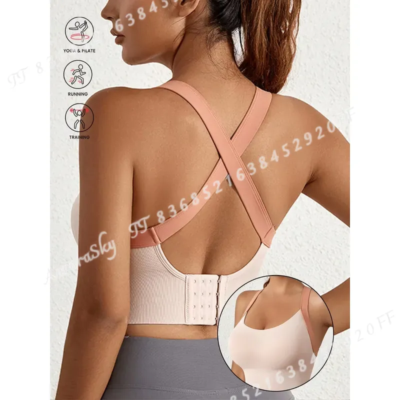 女性用ハイインパクトスポーツブラ、プッシュアップジムトップ、 - Sports Bra High Impact のレビューと価格